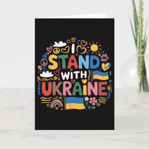 Ich stehe mit Ukraine Farbige Ukraine Frieden Männ Karte