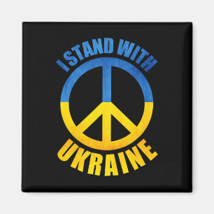 Ich stehe mit Ukraine Friedenssymbol Magnet