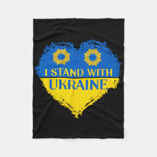 Ich stehe mit Ukraine Herz Flagge Unterstützung So Fleecedecke