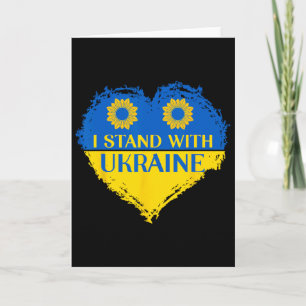 Ich stehe mit Ukraine Herz Flagge Unterstützung So Karte