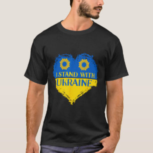 Ich stehe mit Ukraine Herz Flagge Unterstützung So T-Shirt