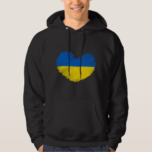 Ich stehe mit Ukraine Herz Ukrainische Flagge Herz Hoodie