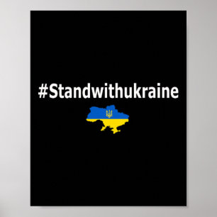 Ich stehe mit Ukraine Shirt Hashtag Standwithukrai Poster