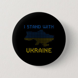 Ich stehe mit Ukraine-Shirt Ukraine Karte Ukraine Button