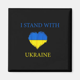 Ich stehe mit Ukraine-Shirt Ukrainische Flagge Unt Magnet