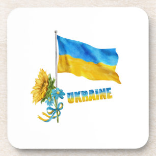 Ich stehe mit Ukraine Slogan Ukraine Unterstützer  Getränkeuntersetzer