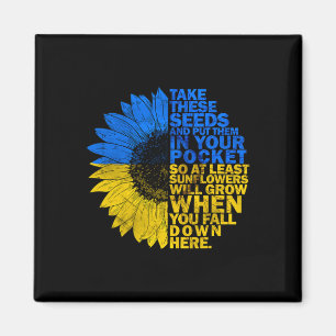 Ich stehe mit Ukraine Sonnenblume Ukraine-Flagge U Magnet