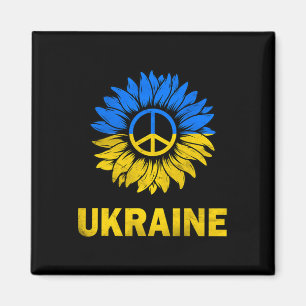 Ich stehe mit Ukraine Sonnenblumen-Flagge Ukraine Magnet