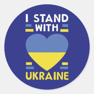 ICH STEHE MIT UKRAINE-Stickern Runder Aufkleber