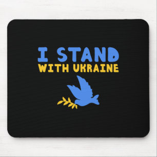 Ich stehe mit Ukraine Taube Frieden Pro-Ukraine Bl Mousepad