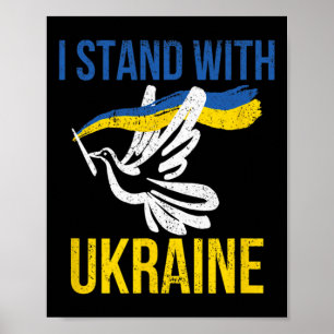 Ich stehe mit Ukraine Taube Frieden Pro-Ukraine Poster