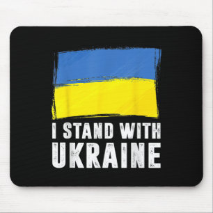 Ich stehe mit Ukraine Ukrainische Flagge unterstüt Mousepad