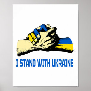 Ich stehe mit Ukraine unterstützenden Händen Fried Poster