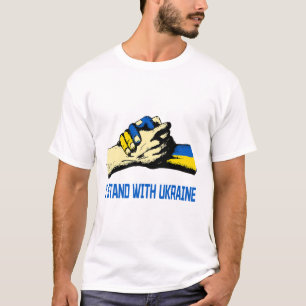 Ich stehe mit Ukraine unterstützenden Händen Fried T-Shirt