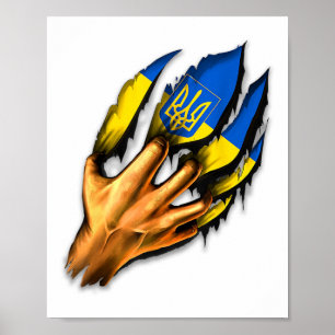 Ich stehe mit Ukraine Wappen Ukraine Unterstützung Poster