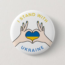 Ich stehe mit ukrainischem Nationalflaggenherz