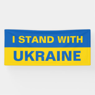 Ich stehe mit ukrainischer Flagge Banner