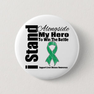 Ich stehe neben meiner Held-Leberkrankheit Button