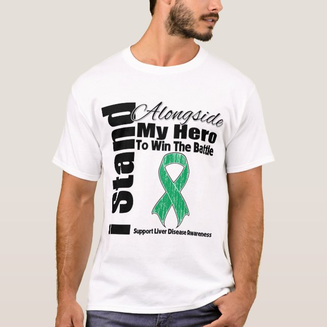 Ich stehe neben meiner Held-Leberkrankheit T-Shirt (Vorderseite)