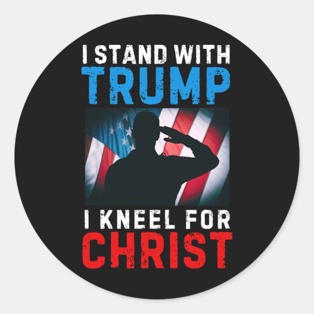 Ich stehe Trump gegenüber, ist mein Präsident Knee Runder Aufkleber (Vorderseite)