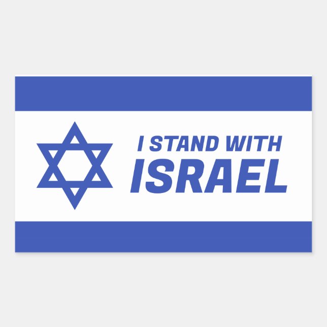 Ich stehe zu Israel Rechteckiger Aufkleber (Vorderseite)