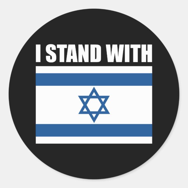 Ich stehe zu Israel Runder Aufkleber (Vorderseite)