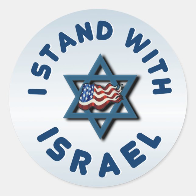 Ich stehe zu Israel Runder Aufkleber (Vorderseite)