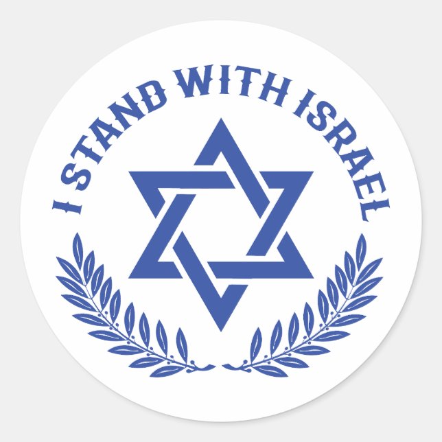 Ich stehe zu Israel Runder Aufkleber (Vorderseite)