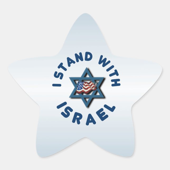 Ich stehe zu Israel Stern-Aufkleber (Vorderseite)