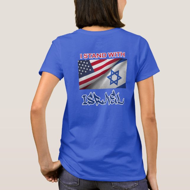 Ich stehe zu Israel - T - Shirt der Frauen (Rückseite)