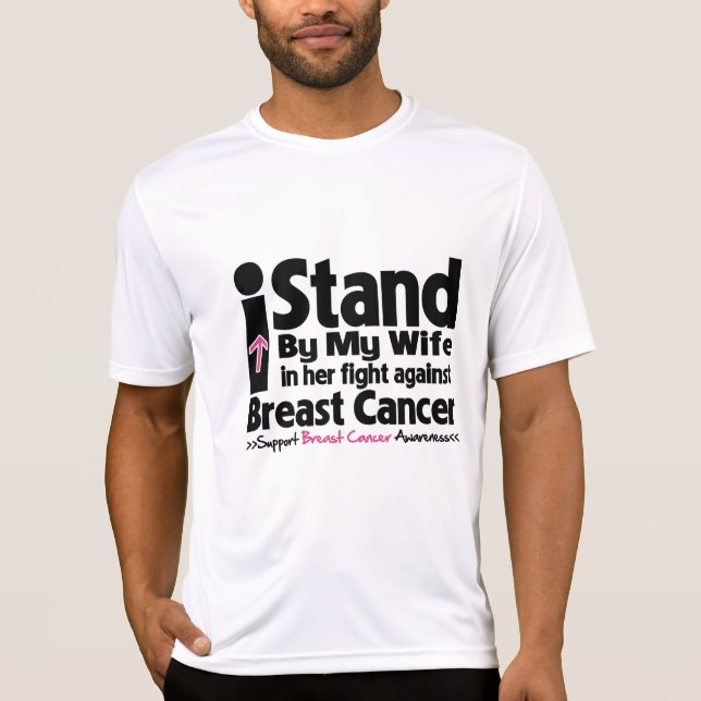 Ich stehe zu meiner Ehefrau - Brustkrebs T-Shirt (Vorderseite)