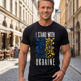 Ich stehe zu Ukraine. Dreizack der Ukraine. T-Shirt