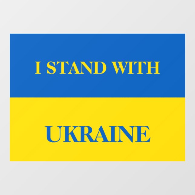 Ich stehe zu Ukraine. Ukrainische Flagge. Fensteraufkleber (Blatt)
