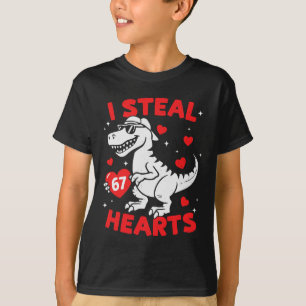 Ich stehle 67 Herz-Dinosaurier für Jungen Mädchen  T-Shirt