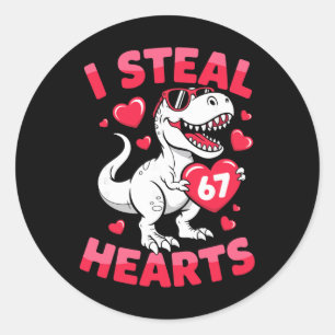 Ich stehle 67 Herzen Lustiger 67. Valentinstag Din Runder Aufkleber