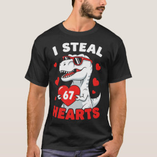 Ich stehle 67 Herzen Lustiger 67 Valentinstag Dino T-Shirt