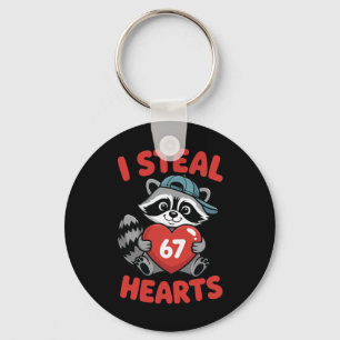 Ich stehle 67 Herzen Lustiges 67 Valentins-Raccoon Schlüsselanhänger