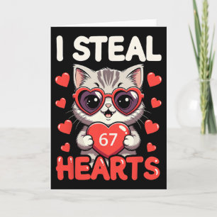 Ich stehle 67 Herzen Lustiges Kätzchen Valentinsta Karte