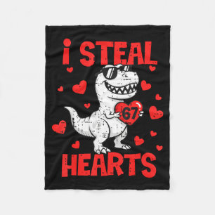 Ich stehle 67 Herzen T-Rex Six Seven Valentinstag Fleecedecke