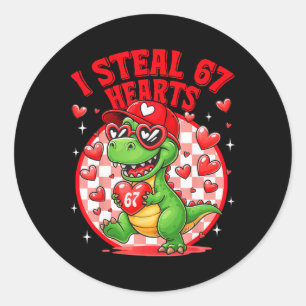 Ich stehle 67 Herzen Valentinstag 67 Meme 6 7 T-re Runder Aufkleber