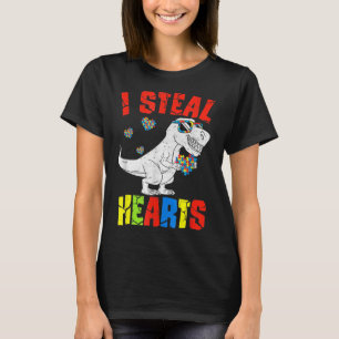 Ich stehle Herz Dinosaur Autismus Bewusstsein Klei T-Shirt