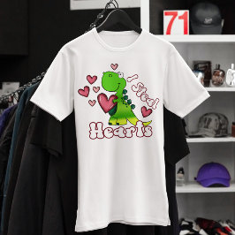 Ich stehle Herz, Niedlicher Dinosaurier mit Herz T-Shirt
