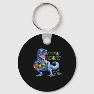 Ich stehle Herz Puzzle Autismus Bewusstsein Dinosa Schlüsselanhänger