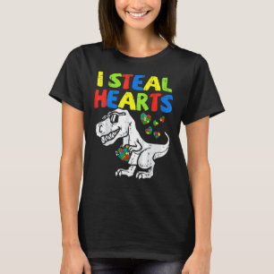 Ich stehle Herz Puzzle Autismus Bewusstsein Rex Di T-Shirt