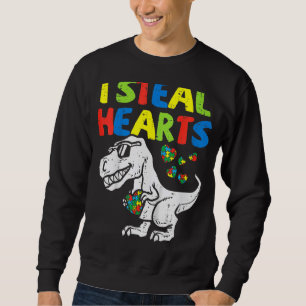 Ich stehle Herz Puzzle Autismus Bewusstsein T Rex  Sweatshirt
