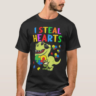 Ich stehle Herz Puzzle Autismus Bewusstsein T Rex  T-Shirt