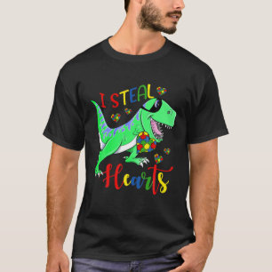Ich stehle Herz Puzzle Autismus Bewusstsein T Rex  T-Shirt