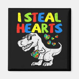 Ich stehle Herz Trex Dinosaur Kinder Jungen Autism Magnet