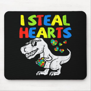 Ich stehle Herz Trex Dinosaur Kinder Jungen Autism Mousepad