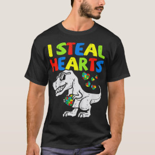 Ich stehle Herz Trex Dinosaur Kinder Jungen Autism T-Shirt
